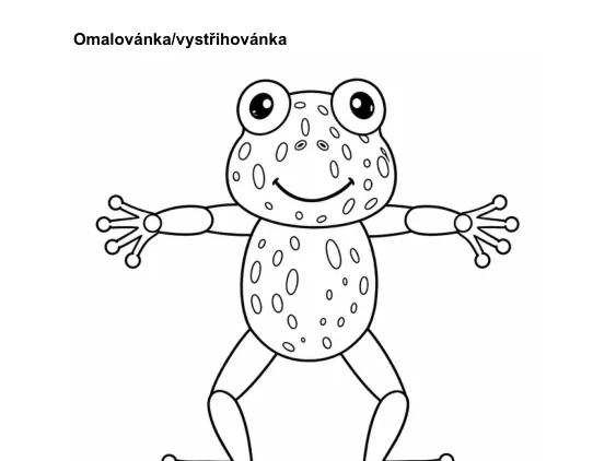 Omalovánka žabky z pracovního listu pro MŠ