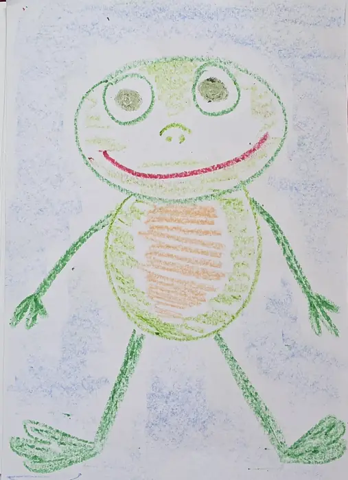 Veselá žabka s dlouhýma nohama